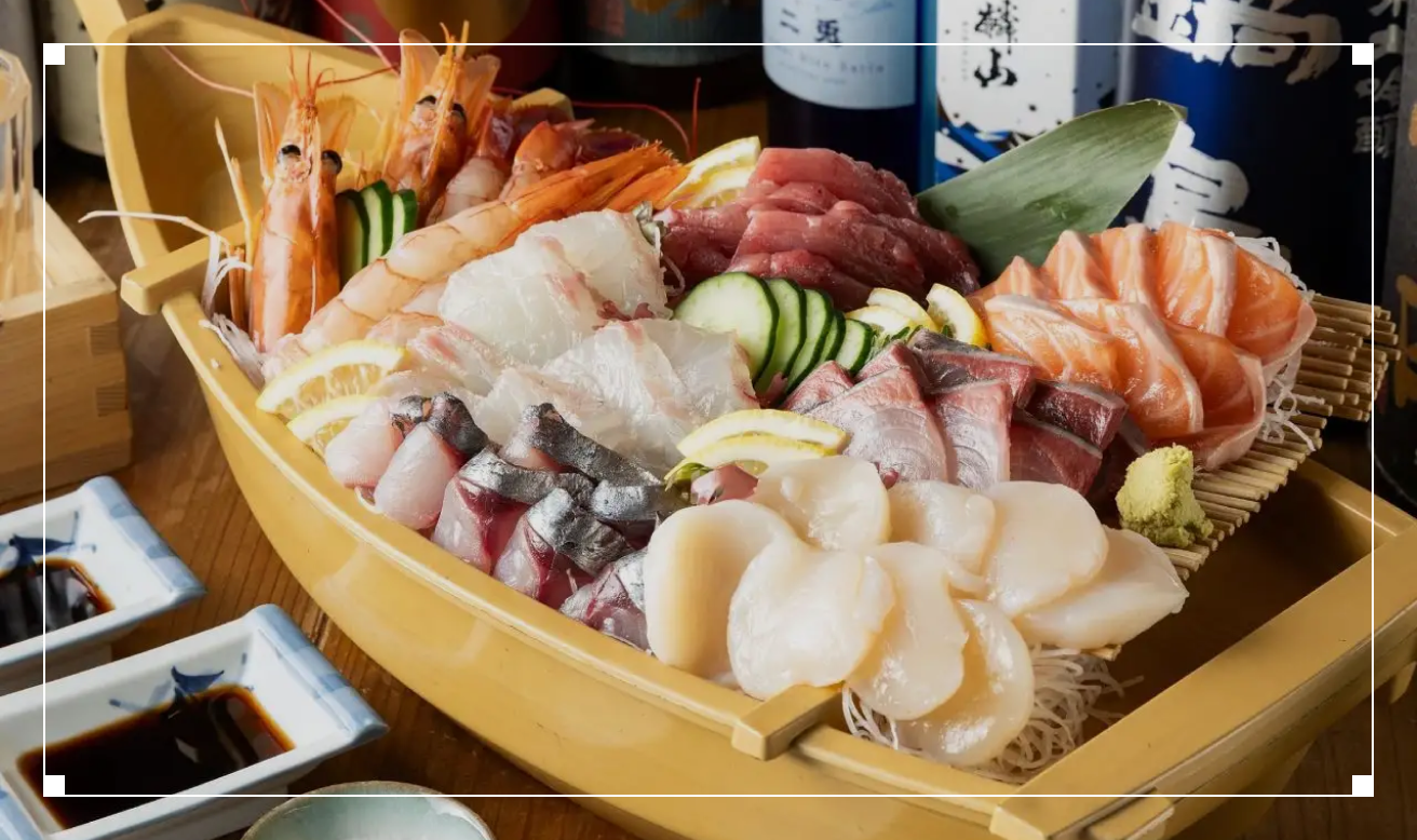 豪華な鮮魚の刺し盛り